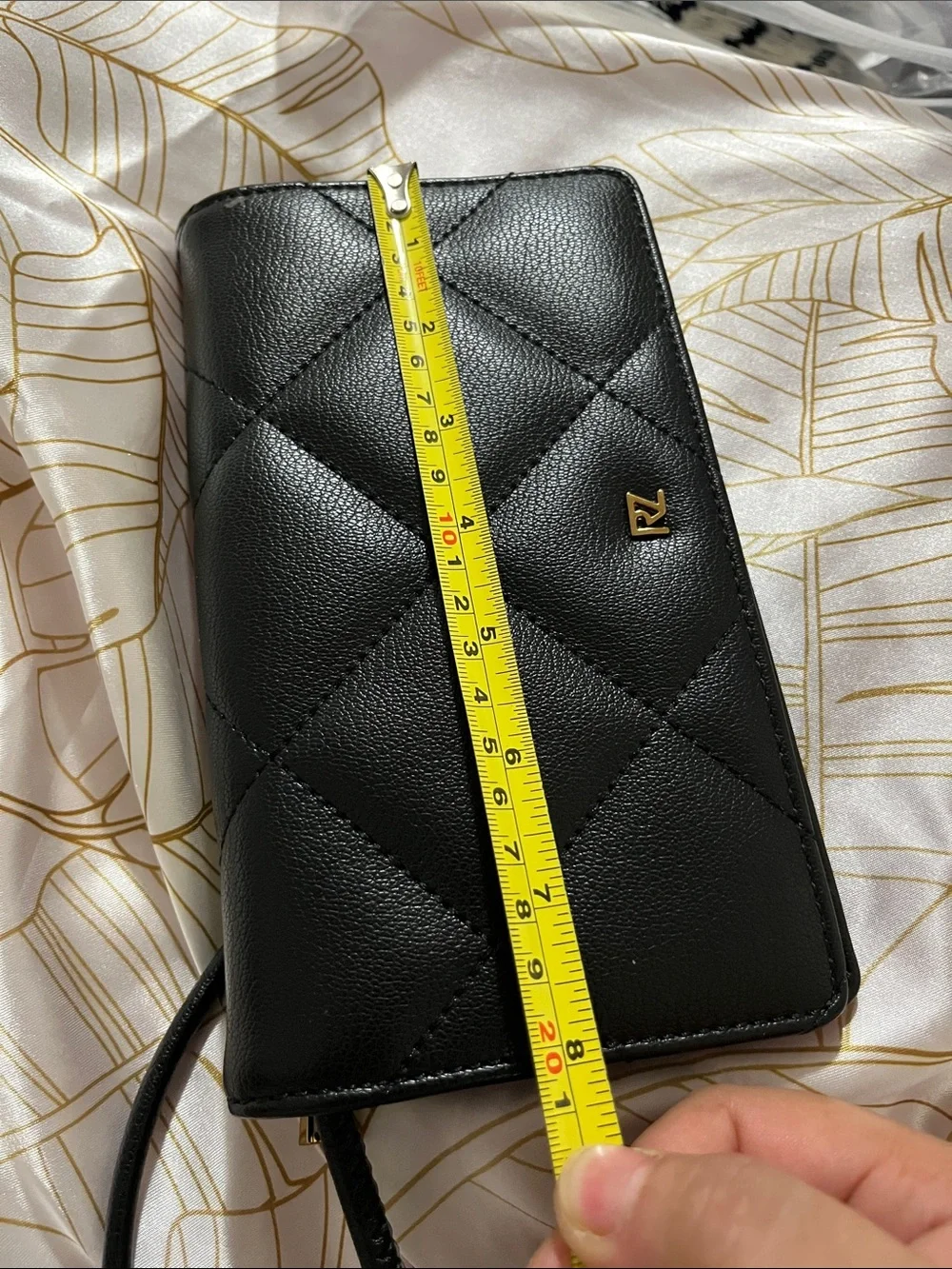Rachel Zoe Black Quilted Crossbody with Gold RZ Logo